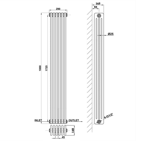 Modern Splash Cast Iron Radiator-CIR18-6-4
