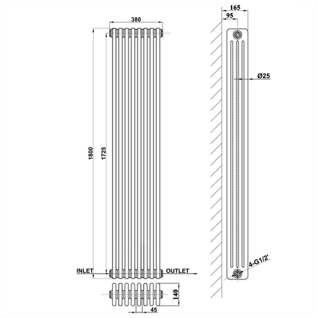 Modern Splash Cast Iron Radiator-CIR18-8-4
