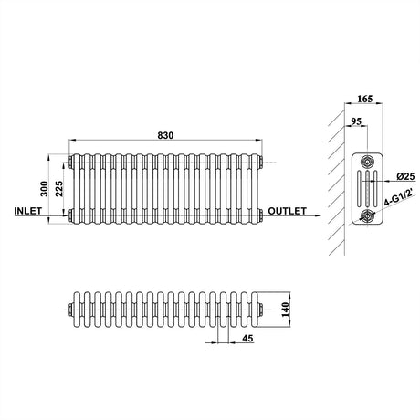 Modern Splash Cast Iron Radiator-CIR3-18-4
