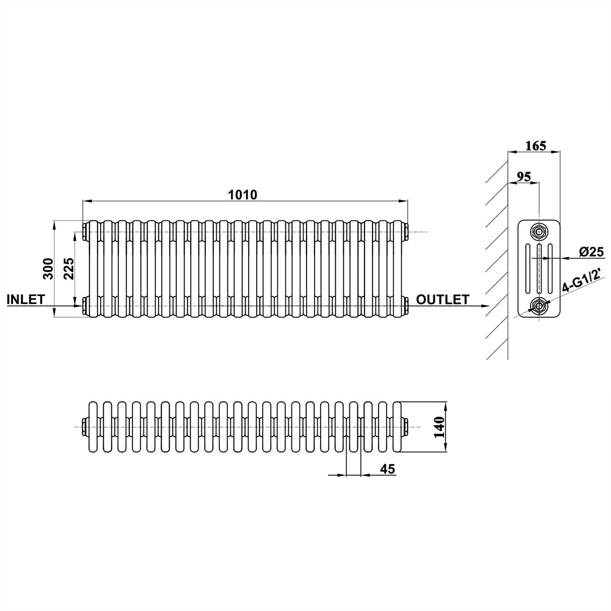 Modern Splash Cast Iron Radiator-CIR3-22-4
