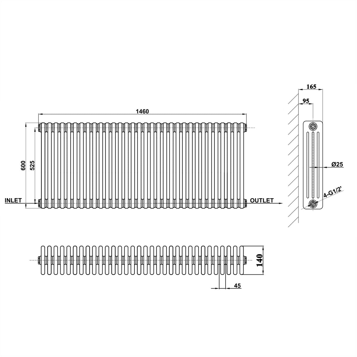Modern Splash Cast Iron Radiator-CIR6-32-4
