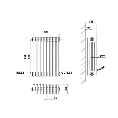 Modern Splash Cast Iron Radiator-CIR6-9-4
