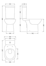 Modern Splash Short Projection Close Coupled Toilet