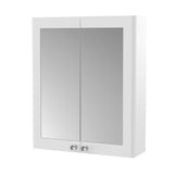 Modern Splash 600mm Satin White Wall Hung Mirror Cabinet