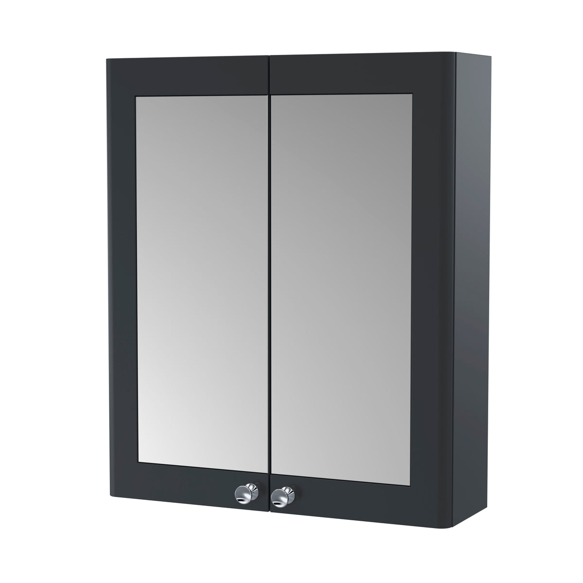 Modern Splash 600mm Soft Black Wall Hung Mirror Cabinet
