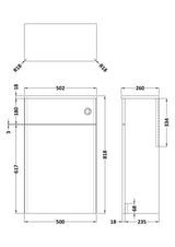 Modern Splash 500mm Satin White Floor Standing WC Unit