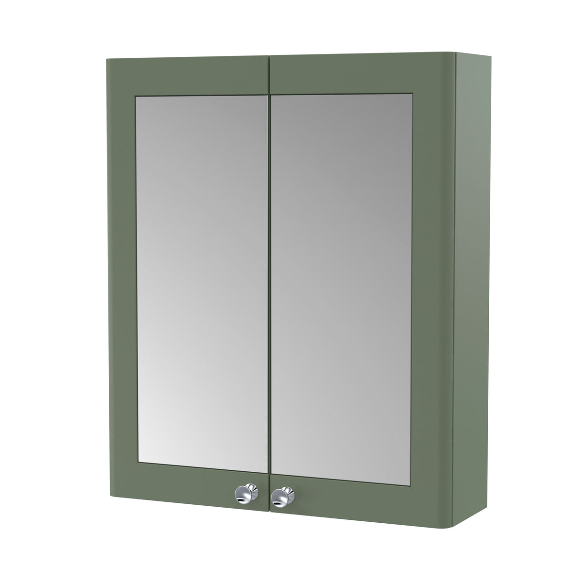 Modern Splash 600mm Satin Green Wall Hung Mirror Cabinet