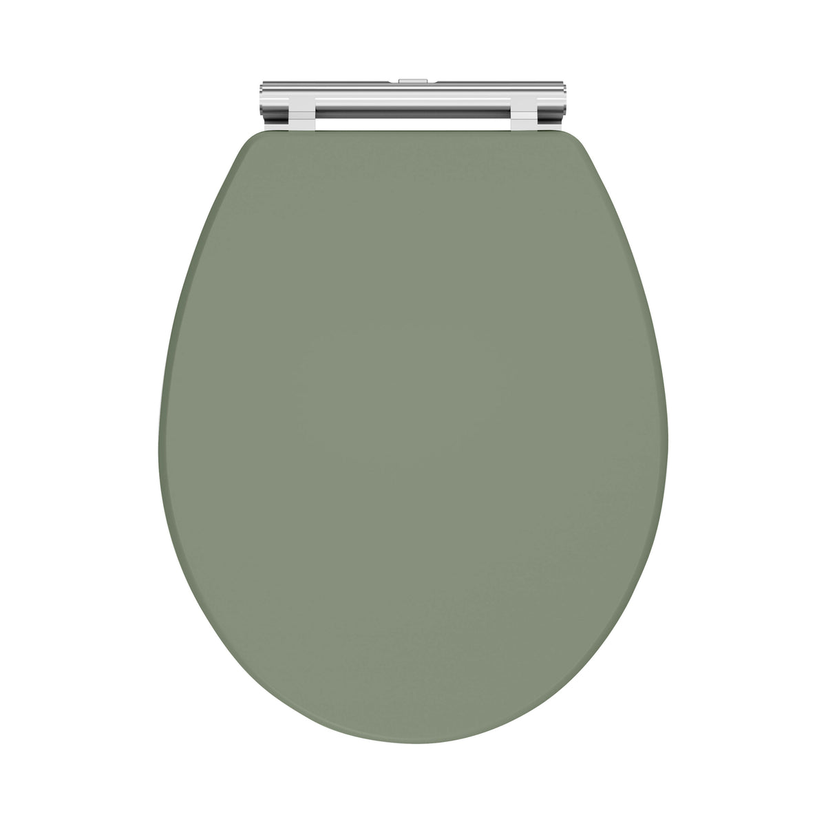 Old London Classique Satin Green Round Wooden Soft Close Traditional Toilet Seat With Quick Release Hinge