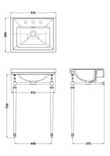 Modern Splash 3 Tap Hole 530mm Traditional Ceramic Basin With Stand