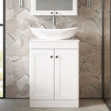 Modern Splash 600mm 2 Door Floor Standing Vanity Unit With Carrara Marble Worktop