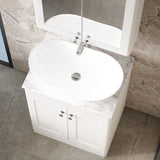 Modern Splash 600mm 2 Door Floor Standing Vanity Unit With Carrara Marble Worktop