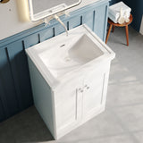 Modern Splash 600mm Satin White 2 Door Floor Standing Vanity Unit With Basin