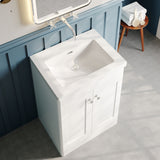 Modern Splash 600mm Satin White 2 Door Floor Standing Vanity Unit With Fireclay Basin