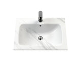 Modern Splash Traditional 600mm Satin White 2 Door Floor Standing Vanity Unit With 1 Tap Hole Stone Basin