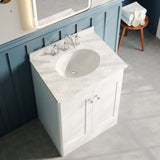 Modern Splash 600mm Satin White 2 Door Floor Standing Vanity Unit With 3 Tap Hole Marble Basin
