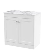 Modern Splash 800mm 2 Door Floor Standing Vanity With Carrara Marble Worktop