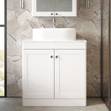 Modern Splash 800mm 2 Door Floor Standing Vanity With Carrara Marble Worktop
