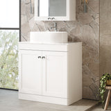 Modern Splash 800mm 2 Door Floor Standing Vanity With Carrara Marble Worktop
