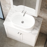 Modern Splash 800mm 2 Door Floor Standing Vanity With Carrara Marble Worktop