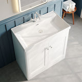 Modern Splash 800mm Satin White 2 Door Floor Standing Vanity Unit With 1 Tap Hole Thin Edge Basin