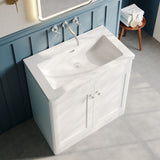 Modern Splash 800mm Satin White 2 Door Floor Standing Vanity Unit With Fireclay Basin