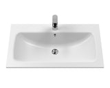Modern Splash Classique 800mm Satin White 2 Door Floor Standing Vanity Unit With 1 Tap Hole Stone Basin