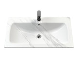 Modern Splash Combined clean  800mm Satin White 2 Door traditional Floor Standing Vanity Unit With 1 Tap Hole Stone Basin