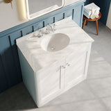 Modern Splash 800mm Satin White 2 Door Floor Standing Vanity Unit With 3 Tap Hole Marble Basin