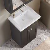 Modern Splash Classique 500mm Soft Black 2 Door Floor Standing Vanity Unit With Basin