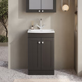 Modern Splash Classique Traditional 500mm Soft Black 2 Door Floor Standing Vanity Unit With Basin