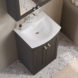 Modern Splash Classique Traditional 500mm Soft Black 2 Door Floor Standing Vanity Unit With Basin