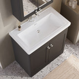 Modern Splash 800mm Soft Black 2 Door Floor Standing Vanity Unit With 1 Tap Hole Basin With Ceramic Basin