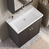 Modern Splash 800mm Soft Black 2 Door Floor Standing Vanity Unit With 1 Tap Hole Thin Edge Basin