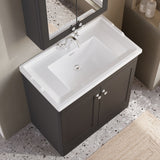 Modern Splash 800mm Soft Black 2 Door Floor Standing Vanity Unit With 1 Tap Hole Basin