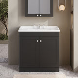 Modern Splash 800mm Soft Black 2 Door Floor Standing Vanity Unit With 3 Tap Hole Basin