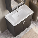 Modern Splash 800mm Soft Black 2 Door Floor Standing Vanity Unit With 3 Tap Hole Basin