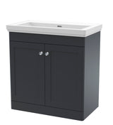 Modern Splash 800mm Soft Black 2 Door Floor Standing Vanity Unit With Basin