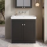 Modern Splash 800mm Soft Black 2 Door Floor Standing Vanity Unit With Basin