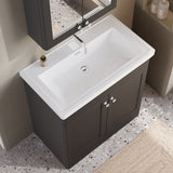 Modern Splash 800mm Soft Black 2 Door Floor Standing Vanity Unit With Basin
