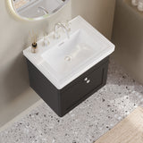 Modern Splash 500mm Soft Black 1 Drawer Wall Hung Vanity Unit With 3 Tap Hole Basin
