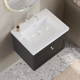 Modern Splash 600mm Soft Black 1 Drawer Wall Hung Vanity Unit With 1 Tap Hole Basin