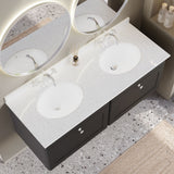 Modern Splash 1200mm Soft Black 2 Drawer Wall Hung Vanity Unit With 2 Tap Hole Marble Basin