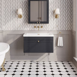 Modern Splash 800mm Soft Black 1 Drawer Wall Hung Vanity Unit With Fireclay Basin