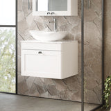 Modern Splash 600mm 1 Drawer Wall Hung Vanity With Carrara Marble Worktop Marble