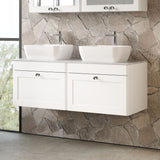 Modern Splash 1200mm Satin White 2 Drawer Wall Hung Vanity With Grey Marble Worktop