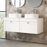 Modern Splash 1200mm Satin White 2 Drawer Wall Hung Vanity With White Marble Worktop