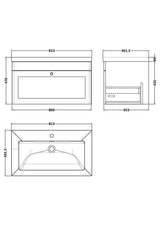 Modern Splash 800mm Satin White 1 Drawer Wall Hung Vanity Unit With 1 Tap Hole Fireclay Basin