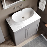 Modern Splash  800mm Satin Grey 2 Door Floor Standing Vanity Unit With Carrara Marble Worktop