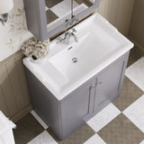 Modern Splash 800mm Satin Grey 2 Door Floor Standing Vanity Unit With 1 Tap Hole Basin