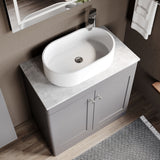 Modern Splash 800mm Satin Grey2 Door Floor Standing Satin Grey Vanity Unit With Grey Marble Worktop